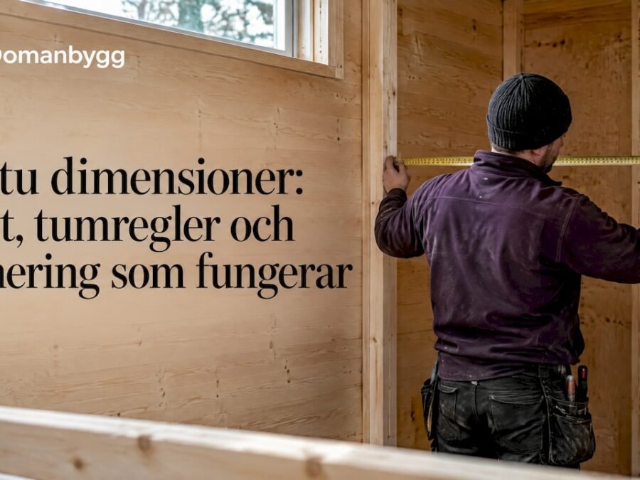Mätning av basturummet inför planering av rumsstorlek