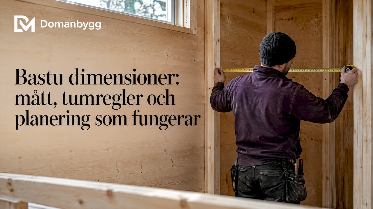 Mätning av basturummet inför planering av rumsstorlek