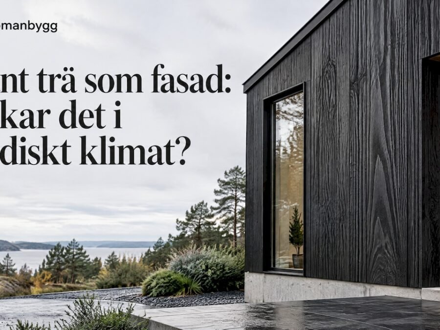 Svartbränd träfasad på ett nordiskt hus